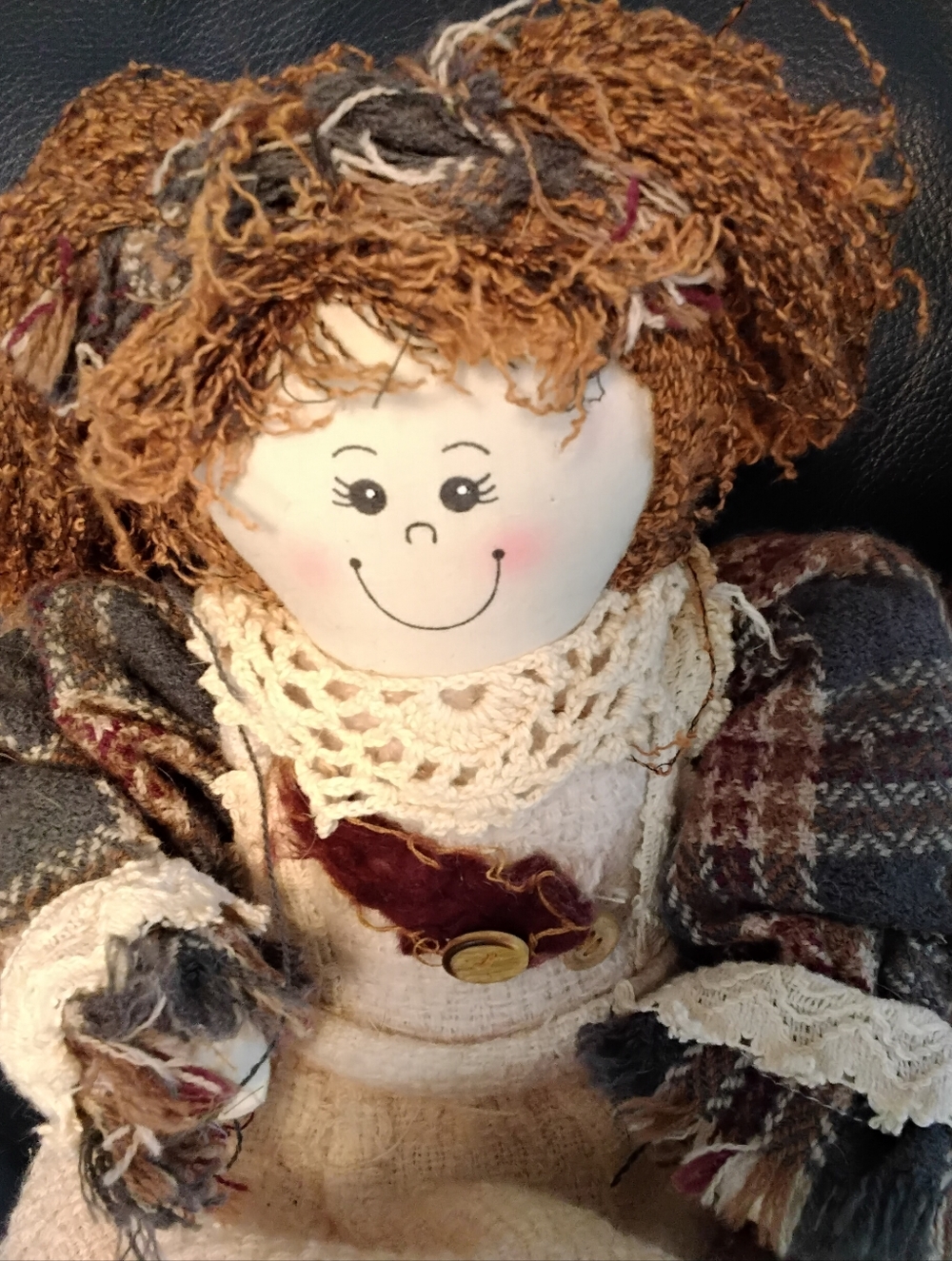 3946 Lot Of 2 Rust Brown Rag Doll Pair - Picture 3 of 8